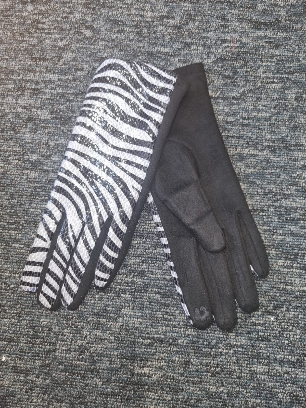 Zebra print gloves