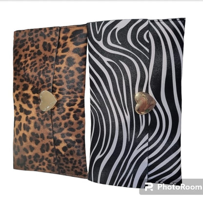 Animal print clutch