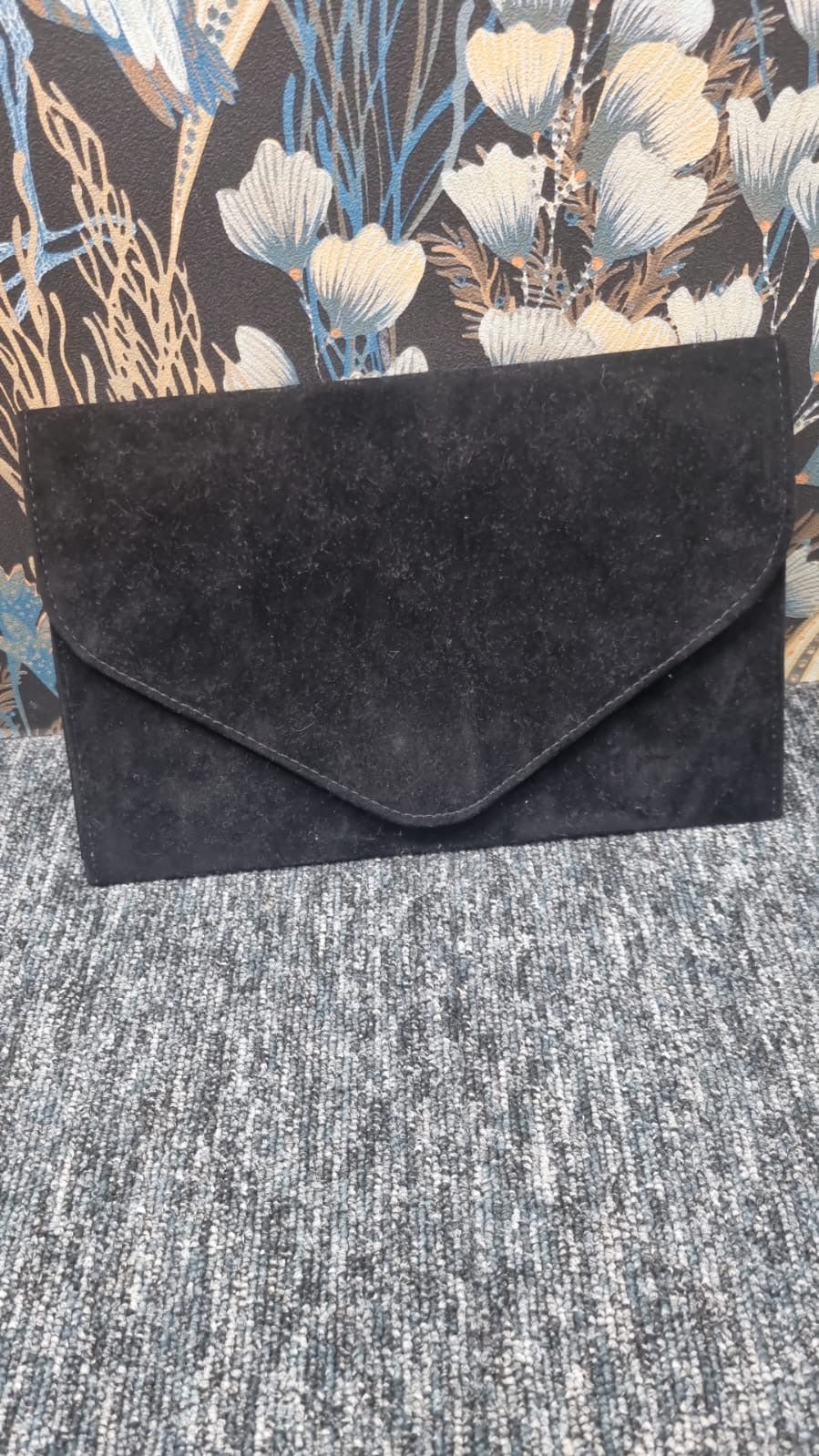 Suede clutch