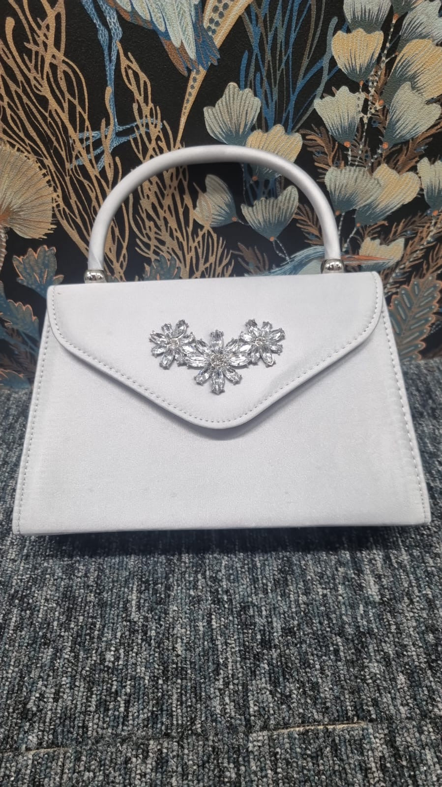 Satin diamanté bag