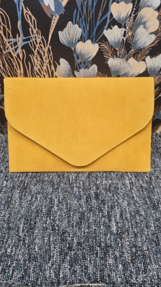 Suede clutch