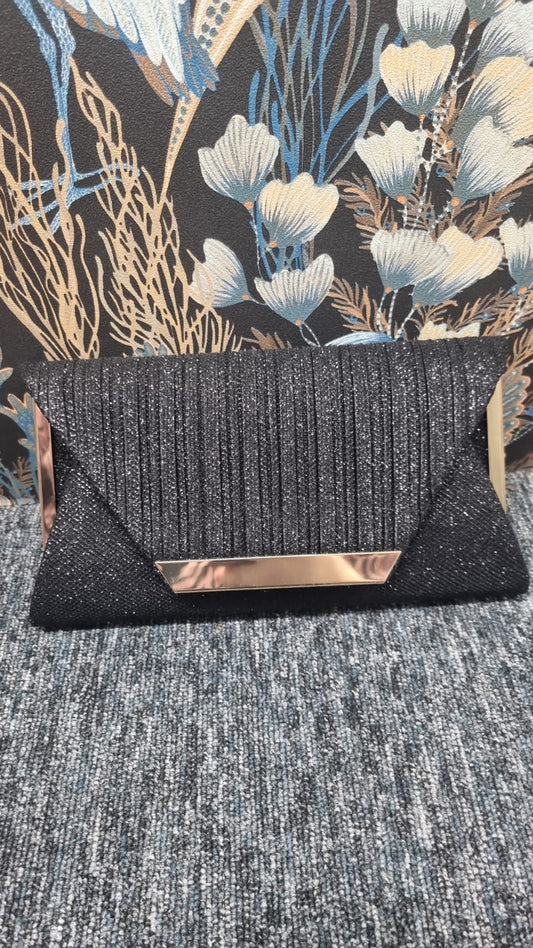 Black glitter clutch