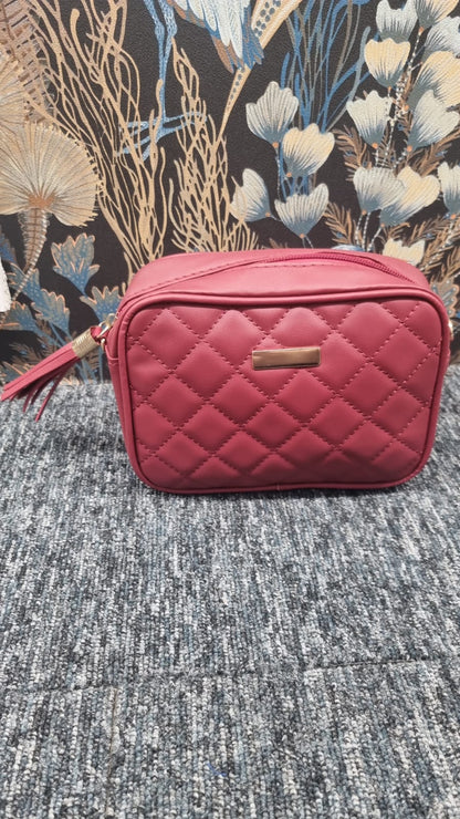 Quilted tassel zip bag